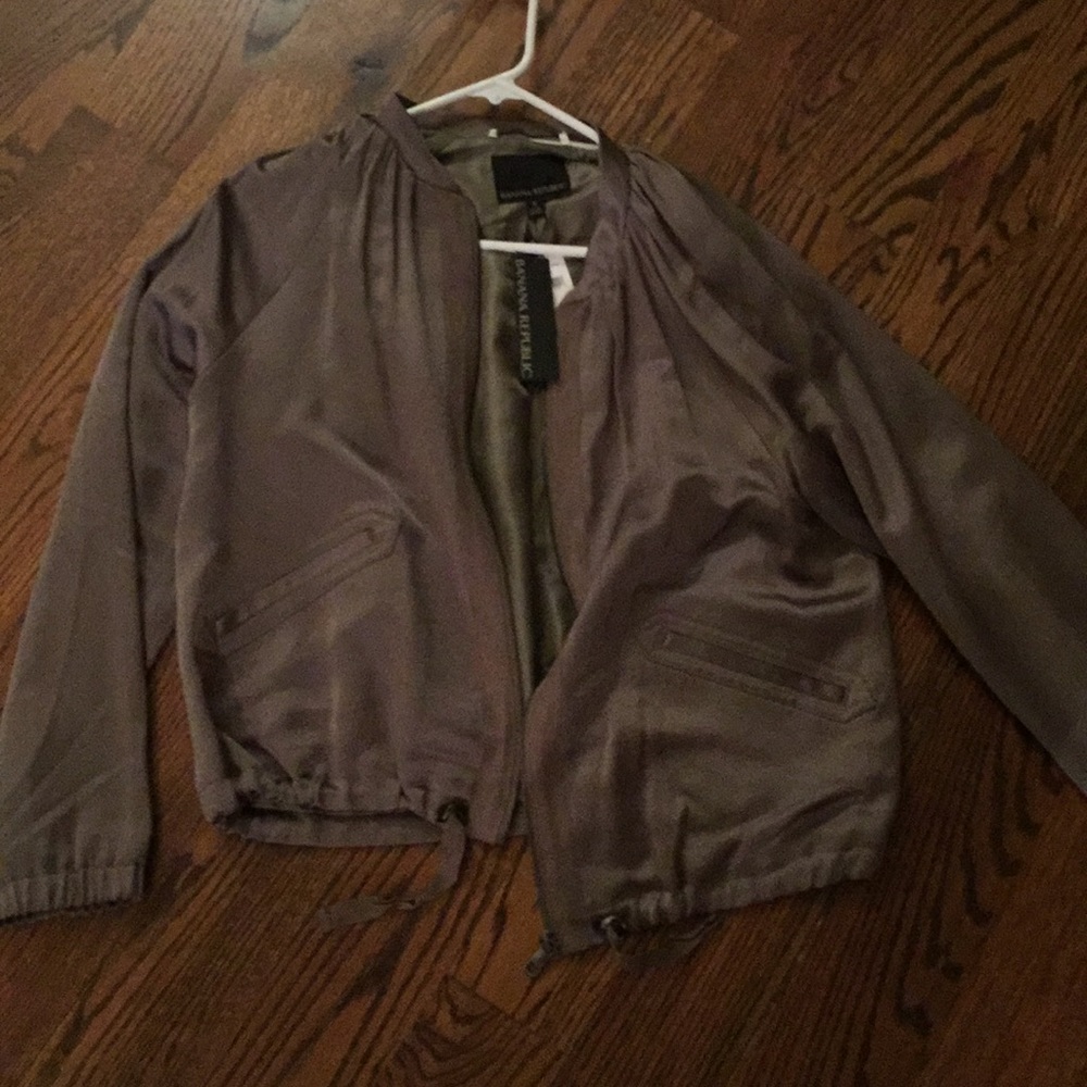 Banana Republic army green satin jacket